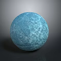 Blue Sphere with Detailed Textured Surface on Smooth Gray Background and Subtle Reflection 3d model