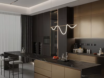 Open kitchen Modern kitchen 3d model
