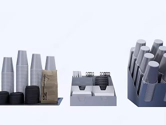 Paper cup holder combination 3d model
