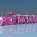 Colorful Pink Amusement Train Playground Equipment With Decorative Carriages For Kids