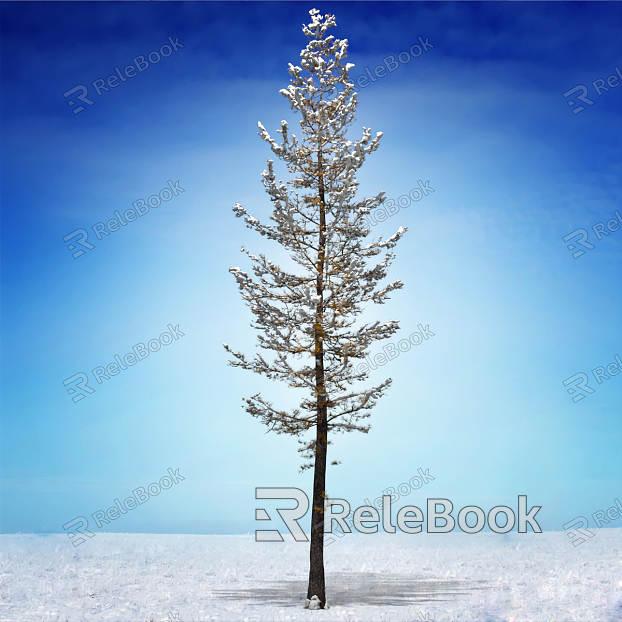 Modern tree withered vine snow old tree model