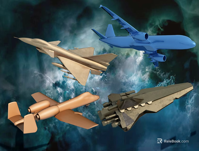 Colorful Electric Toy Airplanes With Remote Control And Starry Sky Design For Kids Play 3d model 