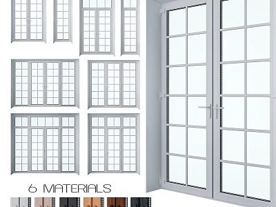 Casement Door Design Options With Multiple Materials And Glass Panel Styles 3d model