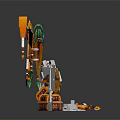 Lego Weapons Collection With Orange Green Design Flags And Treasure Chests