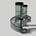Modern Elevator Rotating Sightseeing Elevator 3d model