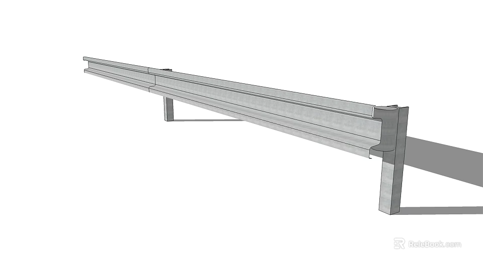 Sturdy Metal Fence Structure With Support Posts For Safety Protection 3d model 