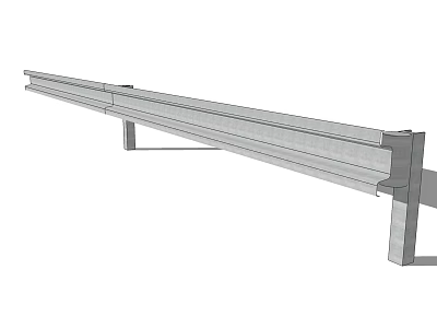 Sturdy Metal Fence Structure With Support Posts For Safety Protection 3d model