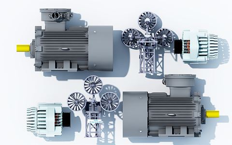 modern engine 3d model