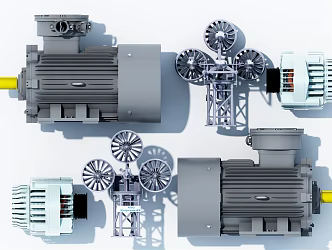 modern engine 3d model