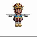 Cartoon King Character With Red Gold Crown Blue Gold Top And Red White Striped Pants