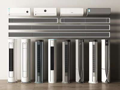 Modern Wall Mounted and Floor Standing Air Conditioners and Fans for Home Use 3d model