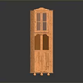 Classic Wooden Tall Display Cabinet With Glass Door And Lower Storage Compartment