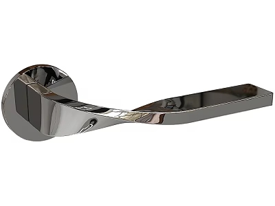 Modern Chrome Cabinet Handle With Sleek Shiny Metal Design For Furniture 3d model