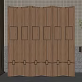 Modern Wooden Folding Screen With Geometric Panel Design For Home Interior Decor