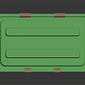 Green Plastic Storage Box With Red Buckles And Side Handle 3d model