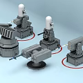 Different Types of Military Weapon Systems With Radar Launchers and Cannon Models