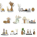 Stylish Home Decor Ornament Sets with Vases Dried Flowers Scented Diffusers and Fruit Decor