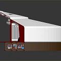 Modern Exhibition Booth Design With White Red Curved Structure And Open