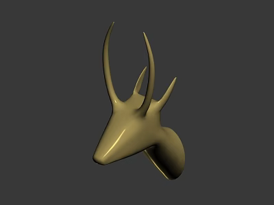 Decorative Golden Deer Head Animal Wall Decor For Modern Home Interior Design 3d model