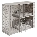 Cute Cartoon Themed Safe Bunk Bed With Protective Net And Sturdy Ladder For Kids Bedroom