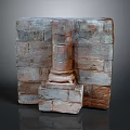 Brick Sculpture Carving Featuring Cylindrical Structure and Square Base Design
