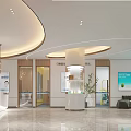 Modern Hotel Lobby Interior With Reception Desk Sofa Plants And Ambient Lighting
