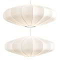 Elegant White Pleated Pendant Light Design For Modern Interior Decor And Lighting 3d model