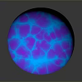 Illuminated Blue Purple Textured Glass Sculpture Bowl With Intricate Carving Details