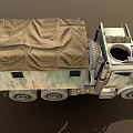 Rugged Military Truck With Camouflage Paint Canvas Cover Six Wheels And Spare Tire