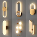 Modern Minimalist Wall Lamps With Geometric Shapes Gold And White Illuminated