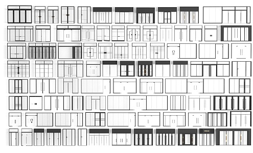 modern window glass window combination 3d model