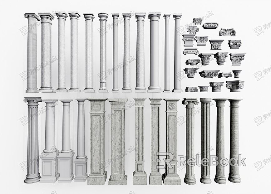 European Roman Column Roman Column Gypsum Roman Column Carved Column Marble Roman Column model