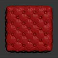 Elegant Red Cube Shaped Furniture Piece With Quilted Surface Pattern Design 3d model
