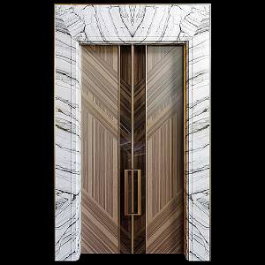 Light Luxury Double Door Marble Double Door 3d model