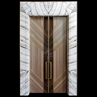 Light Luxury Double Door Marble Double Door 3d model