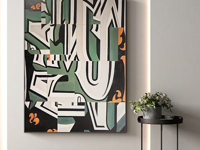 modern decorative painting 3d model