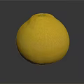 Ripe Fresh Yellow Pomelo Fruit on Black Background with Reflection