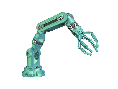 Modern Industrial Robotic Arm With Automated Mechanical Claw For Manufacturing 3d model