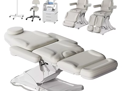 Professional Massage Chair With Treatment Bed Stool Console And Spa Equipment 3d model