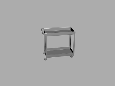 Metal Two Tier Utility Cart With Wheels For Storage And Organizing 3d model