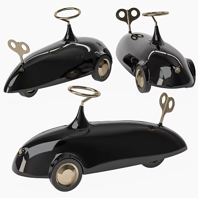 Black Electric Toys With Streamlined Whale Shape And Golden Decorative Wheels 3d model Black Electric Toys With Streamlined Whale Shape And Golden Decorative Wheels 3d model