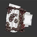 Organic Hair Like Structures And Organ Components In White 3D Architectural Model