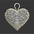 Delicate Golden Heart Shaped Hollow Design Pendant Clothing Accessory For Fashion