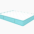 Comfortable Modern Mattress With Blue Quilted Border And Soft Supportive Surface 3d model