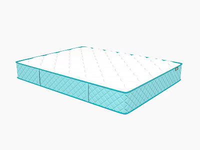 Comfortable Modern Mattress With Blue Quilted Border And Soft Supportive Surface 3d model