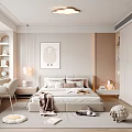 Cozy Kids Room Interior With Bed Stuffed Animals Shelves Artwork And Soft Lighting