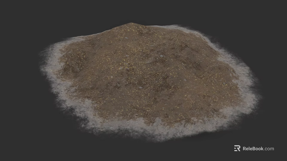 Garden Landscape Soil Pile With White Edging And Natural Design Elements 3d model 