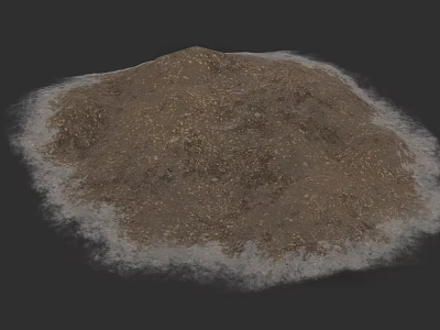 Garden Landscape Soil Pile With White Edging And Natural Design Elements 3d model