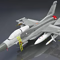 Gray Fighter Jet Model With Yellow Ladder Missiles Red Tail Nozzle And Tail Number 1687