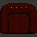 Classic Red Leather Tufted Armchair Featuring Elegant Brass Nailhead Trim Design